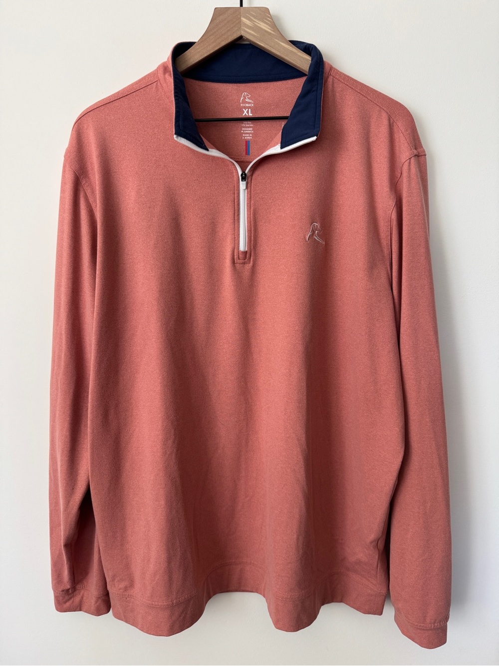 Rhoback 1/4 Zip Pullover Men’s Sweater Salmon Color Size XL